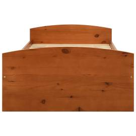 Cadru de pat cu 2 sertare, maro miere, 90x200 cm lemn masiv pin, 4 image