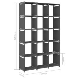 Raft expunere, 15 cuburi, gri, 103x30x175,5 cm, material textil, 8 image