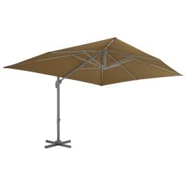 Umbrelă de exterior cu bază portabilă, gri taupe, 4 image