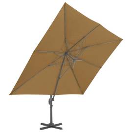 Umbrelă de exterior cu bază portabilă, gri taupe, 5 image