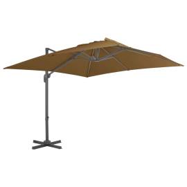 Umbrelă de exterior cu bază portabilă, gri taupe, 3 image