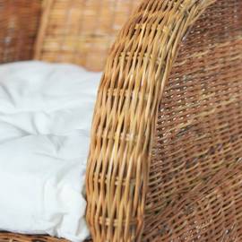 Canapea cu pernă, maro deschis, ratan natural și in, 2 image