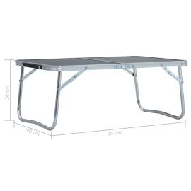 Masă de camping pliabilă, gri, 60 x 40 cm, aluminiu, 7 image