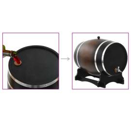 Butoi de vin cu robinet, 35 l, lemn masiv de pin, 8 image