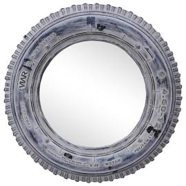 Oglindă, alb, 50 cm, anvelopă de cauciuc reciclat, 10 image