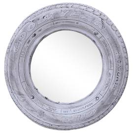 Oglindă, alb, 50 cm, anvelopă de cauciuc reciclat, 8 image