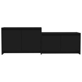 Comodă tv, negru, 146,5x35x50 cm, pal, 6 image