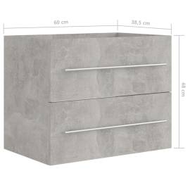 Dulap de chiuvetă, gri beton, 60x38,5x48 cm, pal, 8 image