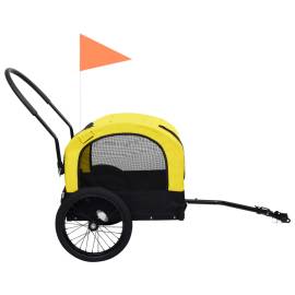 Remorcă bicicletă & cărucior 2-în-1 animale, galben și negru, 4 image