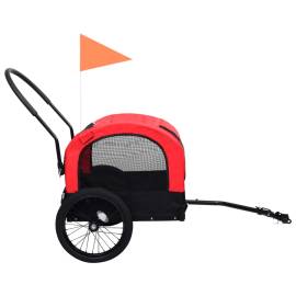 Remorcă bicicletă & cărucior 2-în-1 animale, roșu și negru, 4 image
