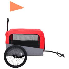 Remorcă bicicletă & cărucior 2-în-1 pentru animale, roșu și gri, 4 image