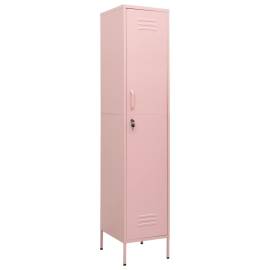 Dulap de vestiar, roz, 35x46x180 cm, oțel, 2 image
