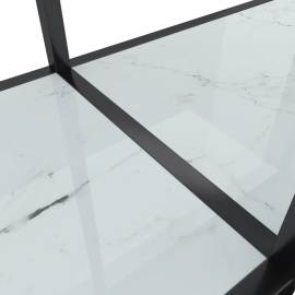 Masă consolă,alb, 160x35x75,5 cm, sticlă securizată, 6 image