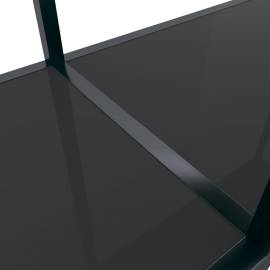 Masă consolă,negru, 160x35x75,5 cm, sticlă securizată, 5 image