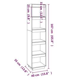 Bibliotecă/separator cameră, 40x35x167 cm, lemn masiv de pin, 7 image