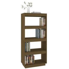 Bibliotecă/separator cameră, maro miere, 60x35x135 cm lemn pin, 4 image