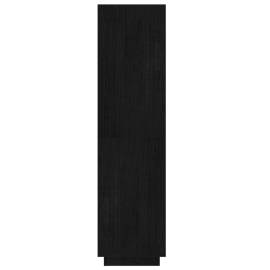 Bibliotecă/separator cameră negru 60x35x135 cm lemn masiv pin, 7 image
