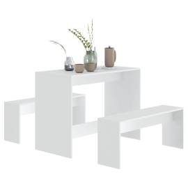 Set mobilier de bucătărie, 3 piese, alb, pal, 4 image