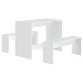Set mobilier de bucătărie, 3 piese, alb, pal, 2 image