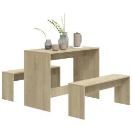 Set mobilier de bucătărie, 3 piese, stejar sonoma, pal, 4 image