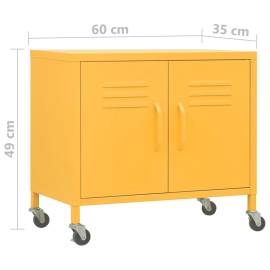 Dulap de depozitare, galben muștar, 60x35x49 cm, oțel, 9 image
