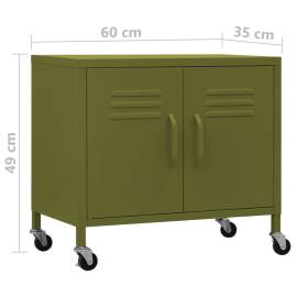 Dulap de depozitare, verde măsliniu, 60x35x49 cm, oțel, 9 image