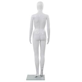 Corp manechin feminin, cu suport din sticlă, alb lucios, 175 cm, 5 image
