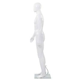 Corp manechin masculin, cu suport din sticlă, alb lucios 185 cm, 4 image