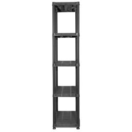 Raft de depozitare cu 5 polițe, negru, 71x38x170 cm, plastic, 4 image