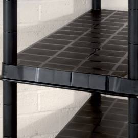 Raft de depozitare cu 5 polițe, negru, 91,5x45,7x185 cm plastic, 6 image