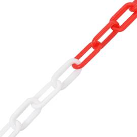 Lanțuri de avertizare, roșu și alb, 30 m, Ø4 mm, plastic, 2 image