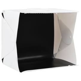 Cort foto cu led-uri pliabil, alb, 40 x 34 x 37 cm, plastic, 3 image