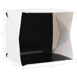 Cort foto cu led-uri pliabil, alb, 40 x 34 x 37 cm, plastic, 10 image