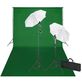 Kit studio foto, fundal verde, 600 x 300 & lumini