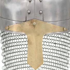 Coif cavaler cruciat antichizat joc de rol argintiu oțel, 7 image