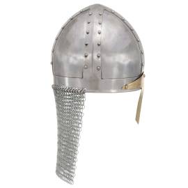 Coif cavaler cruciat antichizat joc de rol argintiu oțel, 3 image