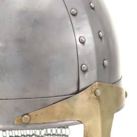 Coif cavaler cruciat antichizat joc de rol argintiu oțel, 6 image
