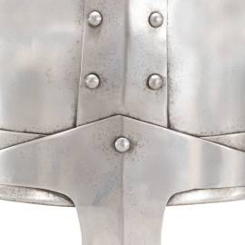 Coif cavaler medieval antic, jocuri de rol, argintiu, oțel, 6 image