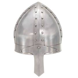 Coif cavaler medieval antic, jocuri de rol, argintiu, oțel, 2 image