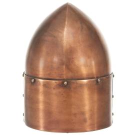 Coif cavaler medieval antichizat, jocuri roluri, arămiu, oțel, 4 image