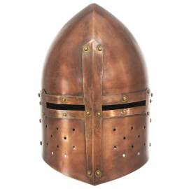 Coif cavaler medieval antichizat, jocuri roluri, arămiu, oțel, 2 image