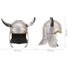 Coif de viking fantezie, jocuri de rol, argintiu, oțel, 9 image