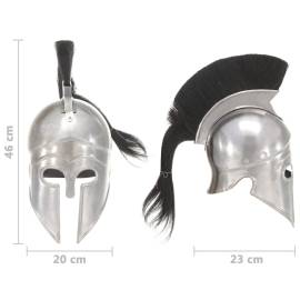 Coif războinic grec, aspect antic, joc de rol, argintiu, oțel, 8 image
