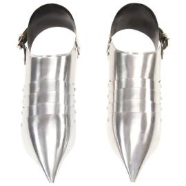 Pantofi armură medievală tip sabaton joc de rol argintiu oțel, 2 image