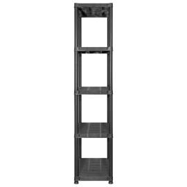 Raft de depozitare cu 5 polițe, negru, 142x38x170 cm, plastic, 4 image