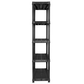 Raft de depozitare 5 niveluri negru 274,5x45,7x185 cm, plastic, 5 image