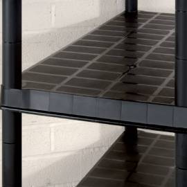 Raft de depozitare 5 niveluri negru 274,5x45,7x185 cm, plastic, 2 image