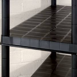 Raft de depozitare cu 5 polițe, negru, 255x40x185 cm, plastic, 2 image