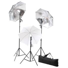 Set studio foto cu lămpi, umbrele, fundal și reflector, 3 image