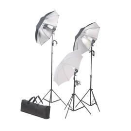 Set studio foto cu lămpi, umbrele, fundal și reflector, 2 image